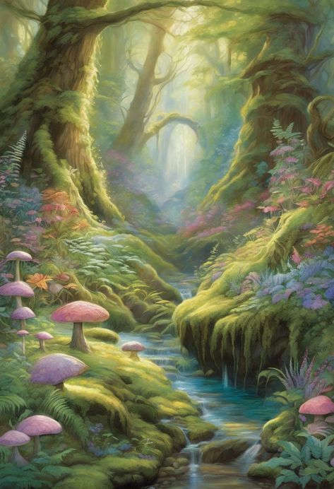 enchanted forest retreat Check more: https://paintlyx.com/enchanted-forest-retreat/ Whimsical Forest Art, Fairy Mosaic, Fairy Forest Art, Fairy Forest Aesthetic, Magical Forest Painting, Magical Forest Aesthetic, Enchanted Forest Aesthetic, Enchanted Forest Wallpaper, Enchanted Forest Painting