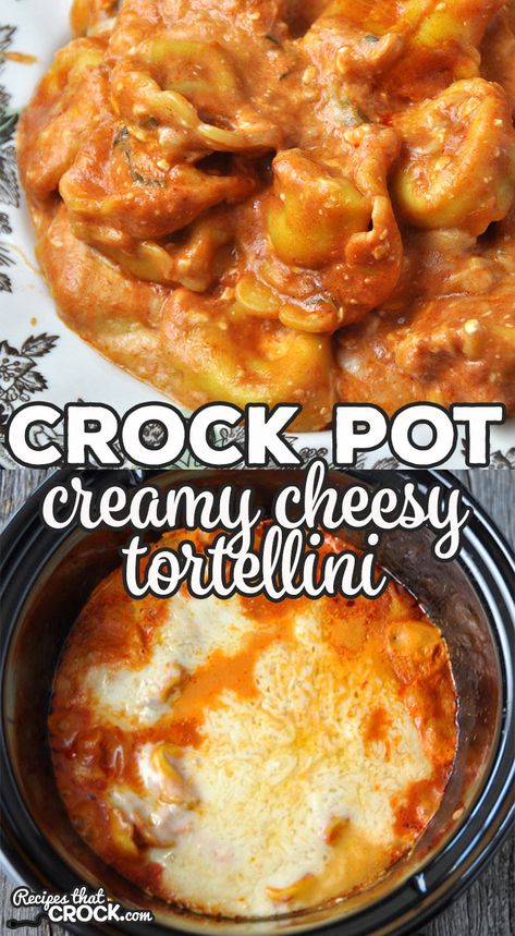 This Creamy Crock Pot Cheesy Tortellini immediately made its way onto my must-make-often list. I bet it will be the same for you! Yum! Crockpot Cheesy Tortellini Recipe, Slow Cooker Cheesy Tortellini, Tortellini Crockpot Recipe, Crockpot Tortellini Recipes, Tortellini Recipes Crockpot, Crockpot Tortellini, Crock Pot Tortellini, Cheese Tortellini Recipes, Cheesy Tortellini