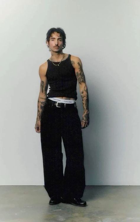 Gay Club Outfit, Black Tank Tops Outfit, Old Money Outfit Ideas, Men Ootd, Masc Fashion, Old Money Outfit, Money Outfit, Tank Top Outfits, Mens Outfit Inspiration