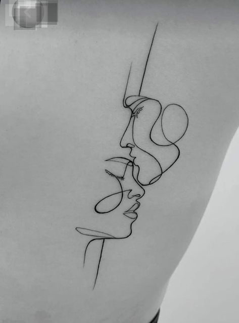 Wife Tattoo, One Line Tattoo, Silhouette Tattoos, Modern Tattoos, Cute Tattoos For Women, Line Art Tattoos, Hand Tattoos For Guys, Mom Tattoos, Simplistic Tattoos