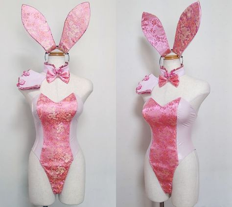 Plus Size Biker Shorts, Mandarin Dress, Bunny Outfit, Kawaii Fashion Outfits, Cute Lingerie, Seductive Clothes, Pink Bunny, Estilo Punk, Lingerie Outfits