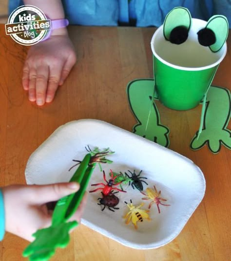 Critters Preschool Activities, Tweezer Activities For Kids, Rainforest Fine Motor Activities, Tiddalick The Frog Activities, Frog Math Activities For Preschool, Tweezer Activities For Preschool, Frog Crafts For Preschoolers, Preschool Frog Activities, Frog Crafts For Toddlers