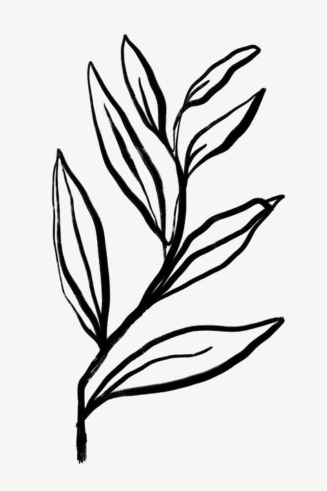 Leaf line art, Chinese brush design | free image by rawpixel.com / Aum Leaf Abstract Art, Leaf Line Art, Abstract Art Black And White, Leaves Doodle, Office Wall Design, Abstract Art Black, Leaves Abstract, Leaf Abstract, Black And White Leaves