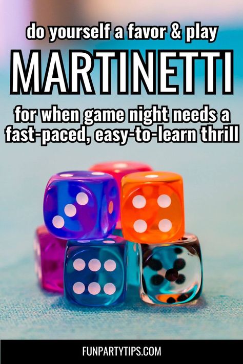 Martinetti (A Fun & Easy Dice Game for All Ages) - Fun Party Tips Game Nite Party Ideas, Family Math Night, Family Games Indoor, Math Night, Kid Games, Games Family, Reunion Games, Family Reunion Games, Youth Group Games