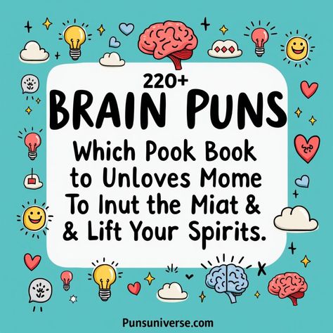 🧠 Dive into a sea of giggles with "220+ Brain Puns to Tickle Your Mind & Lift Your Spirits"! Whether you're in need of a laugh or a clever line to impress, these puns are bound to spark joy and ignite your wit. Get ready to think outside the box and chuckle inside your head! 😄✨ #puns #humor #funny #jokes #wordplay #laughter #brainteasers Psychology Puns, Flamingo Puns, Brain Puns, Cerebral Cortex, Brain Gym, Right Brain, Mind Over Matter, Spark Joy, Brain Waves