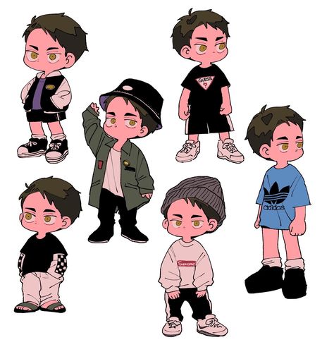 Ushijima Wakatoshi, Cartoon Body, Outfit Anime, Chibi Sketch, Chibi Art, 캐릭터 드로잉, Chibi Characters, Chibi Drawings, Drawing Style