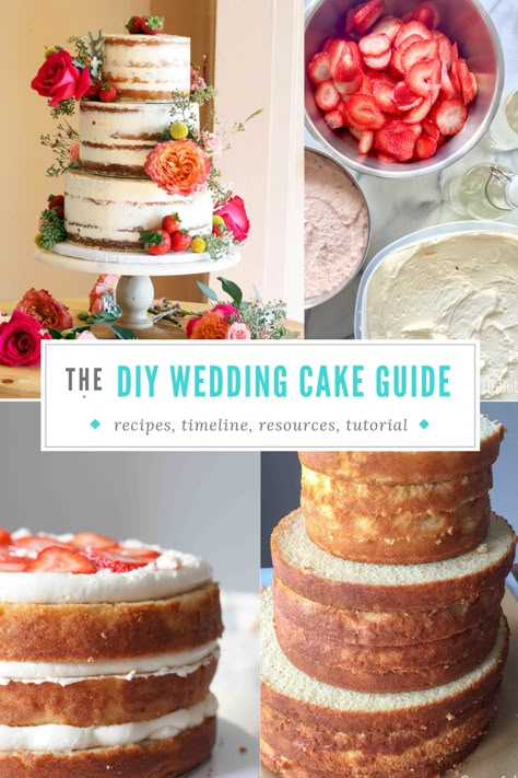 Wedding Cake Guide, Wedding Cake Tutorial, Homemade Wedding Cake, Diy Wedding Cake, Cake Kit, Tall Cakes, Wedding Cake Recipe, Rustic Wedding Cake, Rustic Cake