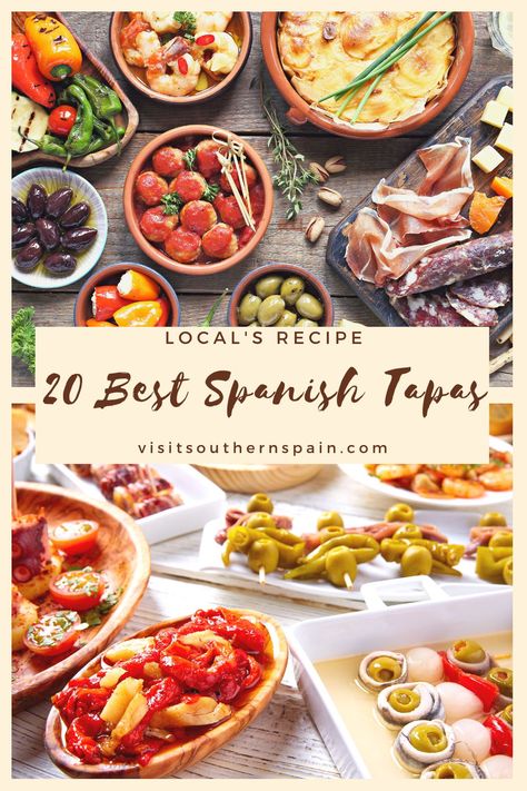 Are you interested in finding which are the Best Spanish Tapas you Must Try? If you visited Spain, you know that every bar and restaurant serves tapas, the famous Spanish appetizer. These delicious and unique traditional tapas come in various flavors, and textures and are usually accompanied by a Spanish drink. Whether you want to try a jamon & cheese platter, tortilla de patatas, or fried fish, we guarantee they are all delicious. #bestspanishtapas #tapas #spanishtapas #spanishappetizer Spanish Pinchos Recipes, Spanish Food Wedding Buffet, Spanish Tapas Table Setting, Spanish Tapas Party Appetizers, Spanish Buffet Food, Spain Dishes Spanish Recipes, Spanish Appetizers Tapas Party Finger Foods, Summer Tapas Recipes, Spanish Canapes