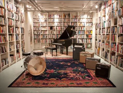 Upper West Side recording studio : SonicScoop – Creative, Technical & Business Connections For NYC’s Music & Sound Community Music Library Room, Bookshelf Walls, Piano Space, Record Library, Archive Room, Library Music Room, Piano Library, Music Office, Business Connections