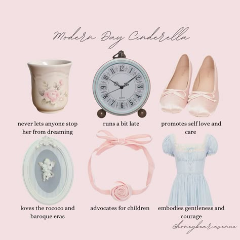 modern day cinderella 🦢💎💭🪞🐁 which attribute of hers do you connect with the most? follow me @honeybear.avenue for more 🎀🤍 princess | girly | girl blog | coquette | royalcore | regencycore | bridgerton | classy | elegant | vintage | antique | shabby chic | castle | palace | princesscore | Jesus | christian | cinderella | disney princess | modern day princess #princess #girly #girlblog #coquette #royalcore #regencycore #bridgerton #classy #elegant #vintage #antique #shabbychic #castle #pala... Cinderella Personality, Princess Habits, Cinderella Core, Ancient Mural, Disney Guide, Vintage Princess Aesthetic, Princess Guide, Modern Princess Aesthetic, Loveshackfancy Aesthetic