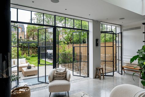 Crittall External Doors | Crittall Windows Crittal Doors Extension, Crittall Windows, Crittal Doors, Steel Frame Doors, Crittal Windows, Steel Doors And Windows, Home Extension, Glass Extension, Double French Doors