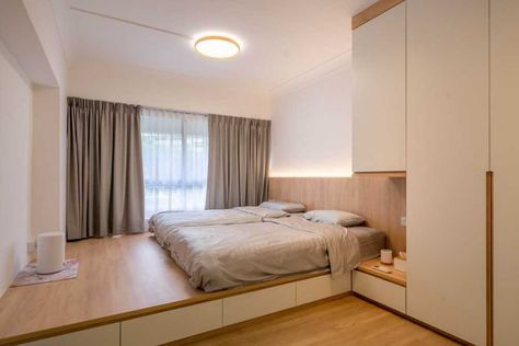 Browse renovation ideas for this scandinavian bedroom including Platform Bed and Vinyl Flooring.