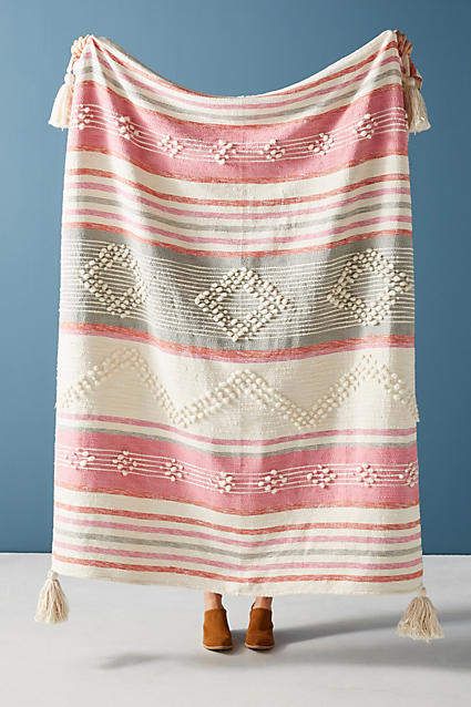 Anthropologie Maddie Throw Blanket in soft pink and gray on a white background. So pretty and sweet. #affiliate Magnolia Design, Anthropologie Home, Anthropologie Style, Baby Shower Decor, Outfit Trends, Woven Throw, Easy Home Decor, Décor Diy, Throw Blankets