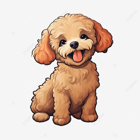 smiling poodle puppy sticker dog illustration poodle dog puppy png Chibi Puppy, Anjing Poodle, Poodle Drawing, Bichon Poodle, Dog Line Drawing, Sticker Clipart, Cute Dog Drawing, Drawing Disney, Poddle