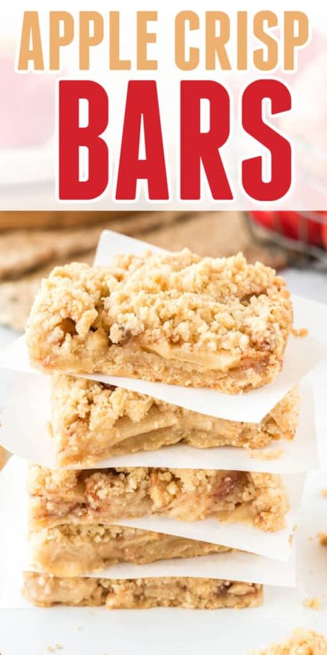 Apple Bars Recipes Easy, Short Bread Crust, Apple Crisp Bars Recipe, Apple Crisp Bars, Pumpkin Alfredo, Homemade Apple Crisp, Bread Crust, Crisp Topping, Best Apple Crisp