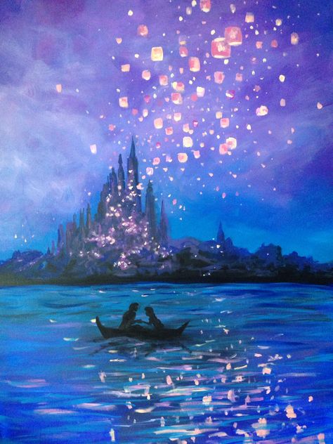 Guilty pleasure: tangled fan art  "The new dream" (I see the light) Nicole Kardaras 2015  Acrylic on canvas Tangled Poster, Wall Paper Iphone, Disney Paintings, Poster Collection, Disney Wallpaper, Disney Art, Rapunzel, Dreamworks, Tangled