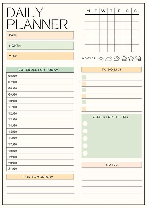 FREE Printable Daily Planner lessonplanner Planner Ideas For School, Free Printable Daily Planner, Student Planner Organization, Organizing Planner, Exam Planner, Daily Planner Pdf, Daily Planner Design, Simple Daily Planner, Minimalist Organization