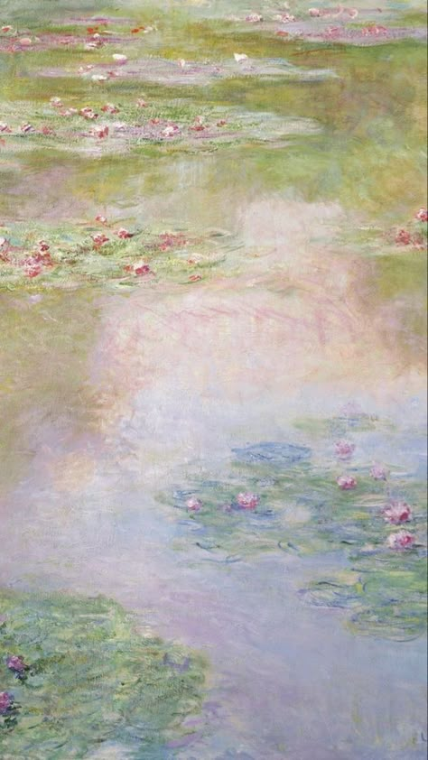 Monet Spring Paintings, Spring Wallpaper Painting, Claude Monet Aesthetic Wallpaper, Monet Like Paintings, Iphone Background Painting, Blue And Brown Wallpaper Iphone, Cute Spring Wallpapers Aesthetic, White And Brown Aesthetic Wallpaper, Cute Pink And Green Wallpaper