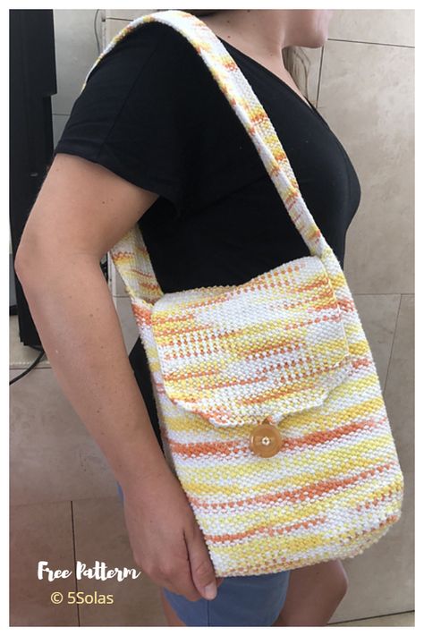 Summer One Shoulder Bag Free Knitting Patterns - Knitting Pattern Sling Bag Pattern Free, Knitting Tote Bag Pattern, Sling Bag Pattern, Tote Bag Pattern Free, Crossbody Bag Pattern, Knitting Tote Bag, Knitting Tote, Summer Purses, Bag Pattern Free