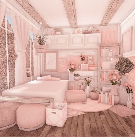 Bloxburg Bedroom Ideas, Blush Bedroom, Bloxburg Bedroom, Preppy House, Blocksburg Room Ideas￼, Houses Bloxburg, Bloxburg House Ideas 2 Floor, House Decorating Ideas Apartments, Bedroom Ideas Aesthetic