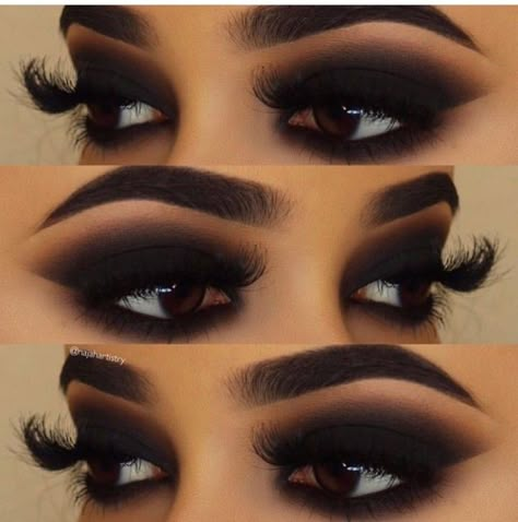 Brows & lashes 💕 @QueenCreme 👑 Maquillaje Smokey Eyes, Machiaj Smokey Eyes, Sultry Makeup, Hollywood Lights, Black Smokey Eye, Dramatic Eye Makeup, Smokey Eye Tutorial, Hooded Eye Makeup, Best Eye Makeup