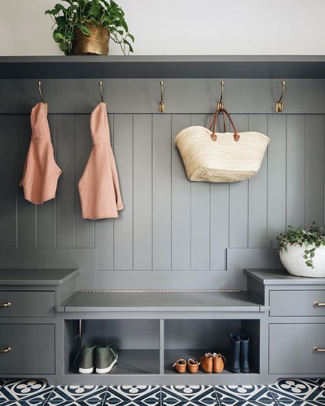 Jean Stoffer on Instagram: “The transformation of a mudroom. Swipe through to see it all!  #jsdadamodernclassic Designed by @jeanstofferdesign Built by @kenowabuilders…” Jean Stoffer Design, Gray Shiplap, Jean Stoffer, Inset Cabinetry, Mudroom Decor, Mudroom Laundry Room, Mudroom Design, Boot Room, Laundry Mud Room