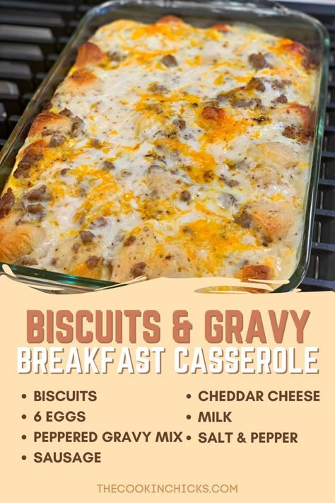 Biscuits And Gravy Breakfast Casserole, Biscuits And Gravy Breakfast, Gravy Breakfast Casserole, Best Breakfast Casserole, Casserole Easy, Breakfast Casserole Easy, Breakfast Meals, Recipes With Ground Beef, Breakfast Casseroles