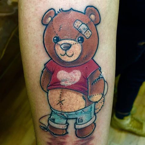 12+ Best Cartoon Bear Tattoo Ideas Teddy Bear Tattoo Designs, Teddy Bear Tattoo, Doodle Bear, Best Teddy Bear, 90s Tattoos, Tattoo Sites, Bear Tattoo Designs, Pumpkin Tattoo, Bear Tattoos