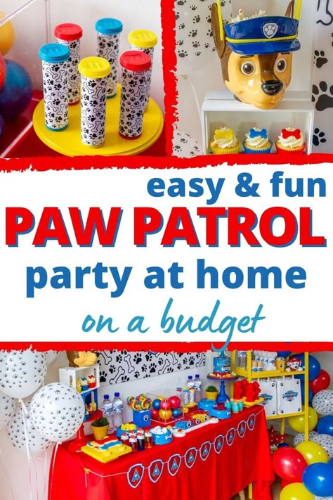 paw patrol party ideas Paw Patrol Food Ideas, Diy Paw Patrol Party, Paw Patrol Food, Diy Paw Patrol, 4th Birthday Party For Boys, Paw Patrol Party Favors, Paw Patrol Party Supplies, Paw Patrol Birthday Decorations, Paw Patrol Party Decorations