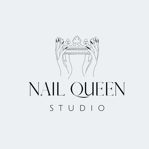 Nails By Logo, Nail Logo Design Graphics, Nail Logo Design Ideas, Nails Logo Design, Nail Logos Ideas, Nail Logos, Logo Design Canva, Crown Nails, Nail Art Logo