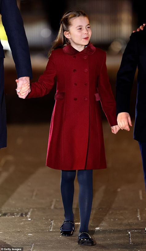 Princess Charlotte 2023, Princess Charlotte Christmas, Princesa Charlotte, Smart Coat, 2023 Ideas, Military Style Coats, English Royal Family, Shades Of Burgundy, Princess Anne