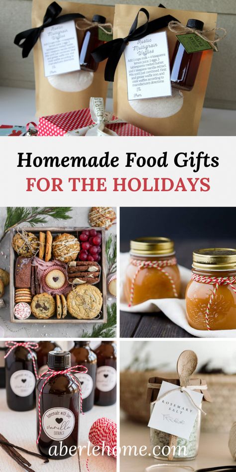 Perfect Homemade Food Gifts for the Holidays - Aberle Home Handmade Christmas Food Gifts, Christmas Gift Edible, Holiday Food Basket Ideas, Homemade Gifts Edible, Easy Homemade Food Gifts For Christmas, Homemade Christmas Gift Basket Ideas, Homemade Christmas Gifts From The Kitchen, Diy Consumable Christmas Gifts, Food Presents Christmas