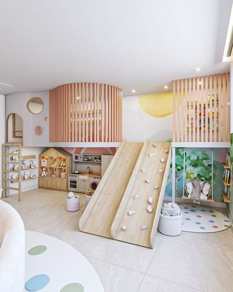 Indoor Playground Design, Indoor Playroom, Kids Cafe, Basement Playroom, Girls Playroom, Toddler Playroom, Kids Playroom Decor, Playroom Design, Kids Interior Room