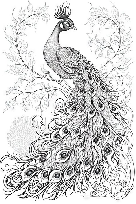 Peacock Sketch, Peacock Coloring Pages, Peacock Drawing, Peacock Photos, Peacock Pictures, Peacock Painting, Pattern Coloring Pages, Bird Coloring Pages, Peacock Art