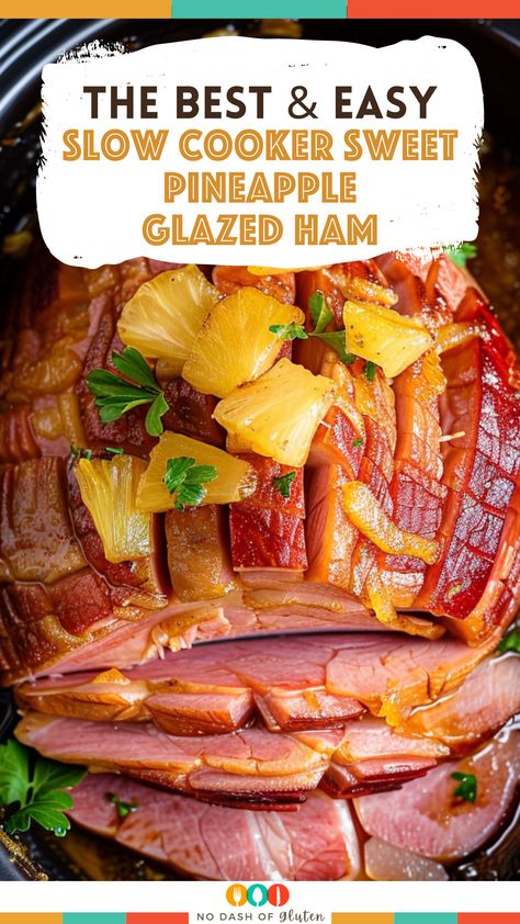 Pineapple Ham Crockpot, Pineapple Honey Glazed Ham, Pineapple Glazed Ham, Easy Ham Recipes, Easy Ham Glaze, Baked Ham With Pineapple, Ham Recipes Crockpot, Slow Cooker Ham Recipes, Christmas Ham Recipes