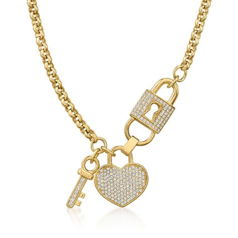 Lock And Key Necklace, Heart Lock And Key, Infinity Cross, Lock Jewelry, Diamond Pendants Designs, Key Jewelry, Fine Jewelery, Lock Necklace, Heart Lock