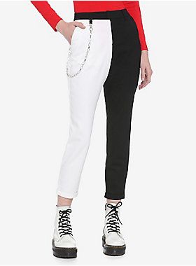 Girls Pants Outfit, Trousers For Girls, Colorblock Pants, Split Pants, Black And White Pants, Split Legs, Party Pants, Colored Pants, Jumpsuit Trousers