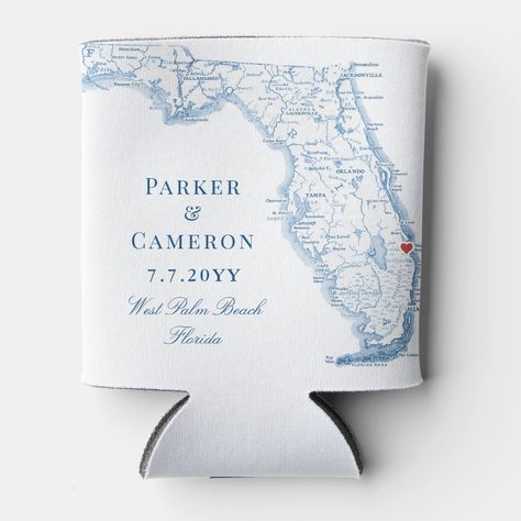 Coozie Wedding Favors, Apopka Florida, Wedding In Florida, Cocoa Beach Florida, Cape Coral Florida, Florida Map, Miami Orlando, Key West Wedding, Elegant Wedding Favors