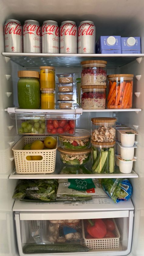 Fridge Organization Aesthetic, Fridge Aesthetic, Bean Cheese Dip, Produce Bin, Aesthetic Organization, Organization Aesthetic, Pantry Bin, Shake Diet, Fridge Decor