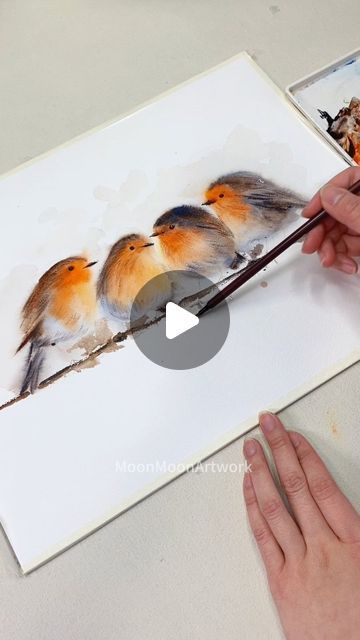 Watercolor Birds Tutorial, Watercolor Challenge, Watercolor Painting Easy, Bird Watercolor Art, Beginning Watercolor, Watercolour Challenge, Birds Watercolor, Bird Watercolor Paintings, Bird Watercolor