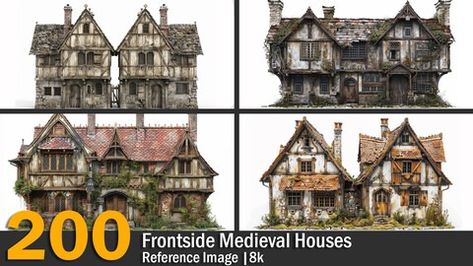 ArtStation - Medieval Half Timbered House | Reference Images | 8K Mordheim Art, Isometric Medieval, Houses Reference, Half Timbered House, Medieval Jacket, Medieval Candle, Medieval Dungeon, Medieval Soldier, Dark Medieval