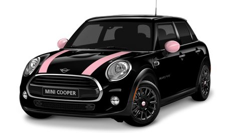 This would be such a fun ride!   Love the pink!  #vroomvroom #mini #pinkracestripes #pink #minicooper #coolride #adorable Mary Kay Wallpaper, Mary Kay Pink Cadillac, Pink Mini Coopers, Mary Kay Car, Mini Cooper Accessories, Mini Cooper Custom, Mary Kay Pink, Car Deco, Pink Cadillac