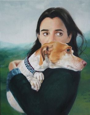 Woman And Dog, Honey Art, Unique Portraits, Pet Portrait Paintings, Art Through The Ages, Portraits Female, Dog Illustrations, Paint Photography, Best In Show