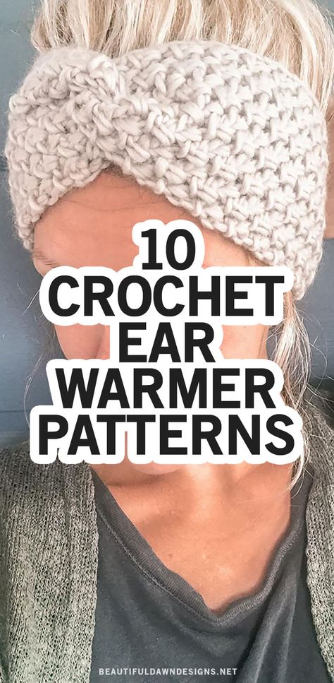 Crochet Ear Warmer Free Pattern, Headband Pattern Free, Crochet Ear Warmers, Crochet Ear Warmer Pattern, Ear Warmer Pattern, Crochet Headband Free, Easy Crochet Headbands, Crochet Headband Pattern Free, Bandeau Au Crochet