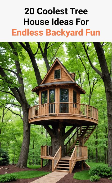 Tree House Ideas, Adult Tree House, Treehouse Ideas, Simple Tree House, Backyard Fort, Luxury Tree Houses, Beautiful Tree Houses, Dream Backyard Garden, Treehouse Cabins