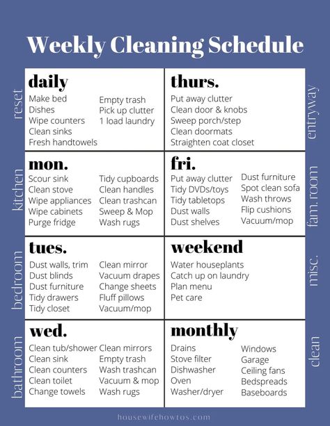 Weekly House Cleaning Checklist, Schedule Printable Free, Weekly Cleaning Schedule Printable, Weekly House Cleaning, Daily Cleaning Schedule, Free Printable Cleaning, Cleaning Schedule Templates, Cleaning Chart, Cleaning Checklist Template