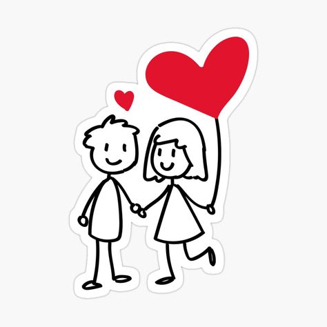 Get my art printed on awesome products. Support me at Redbubble #RBandME: https://www.redbubble.com/i/sticker/Cute-Couple-With-Balloon-Heart-Valentine-s-Day-by-funnylifeusa/66614552.JCQM3?asc=u Stickers For Valentines Day, Cute Couple Stickers Aesthetic, Valentines Stickers Aesthetic, Valentine’s Day Cartoon, Cute Love Stickers Printable, Sticker San Valentin, Valentines Day Cartoon Aesthetic, Couple Stickers For Scrapbook, Couple Stickers Printable