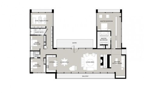 u shaped floor plans | ... Garden: Fascinating U Shaped House Floor Plan New Canaan Residence U Shaped House Plans, L Shaped House Plans, U Shaped Houses, L Shaped House, Bedroom Contemporary, Pool House Plans, Courtyard House Plans, New Canaan, Container House Plans