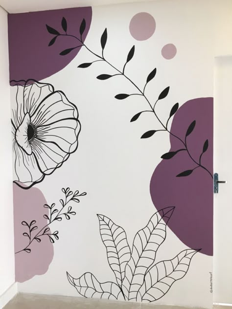 Bedroom Drawing Ideas Wall Art, Aesthetic Drawings For Wall Decor, Small Wall Drawing, Drawing For Bedroom Wall Art, Mural Drawing Ideas, Wall Painting Ideas Floral, Small Room Wall Painting Ideas, Abstract Wall Painting Bedrooms, Mural Art Bedroom Wall Paintings