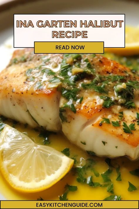 Satisfy your cravings with this easy but exquisite halibut recipe from world renowned Ina Garten. You don't have to be a top chef to whip up something delicious! Grilled Halibut Recipes, Halibut Recipes Baked, Halibut Recipe, Grilled Halibut, Halibut Recipes, Fish Dinner Recipes, Seafood Entrees, Ina Garten Recipes, Kitchen Guide